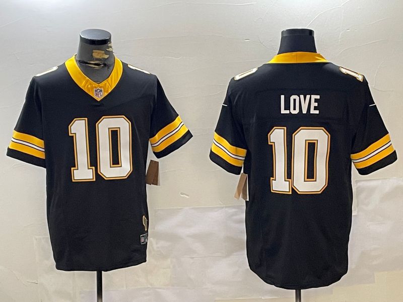 Men Green Bay Packers 10 Love Black 2024 Nike Limited NFL Jersey style 1